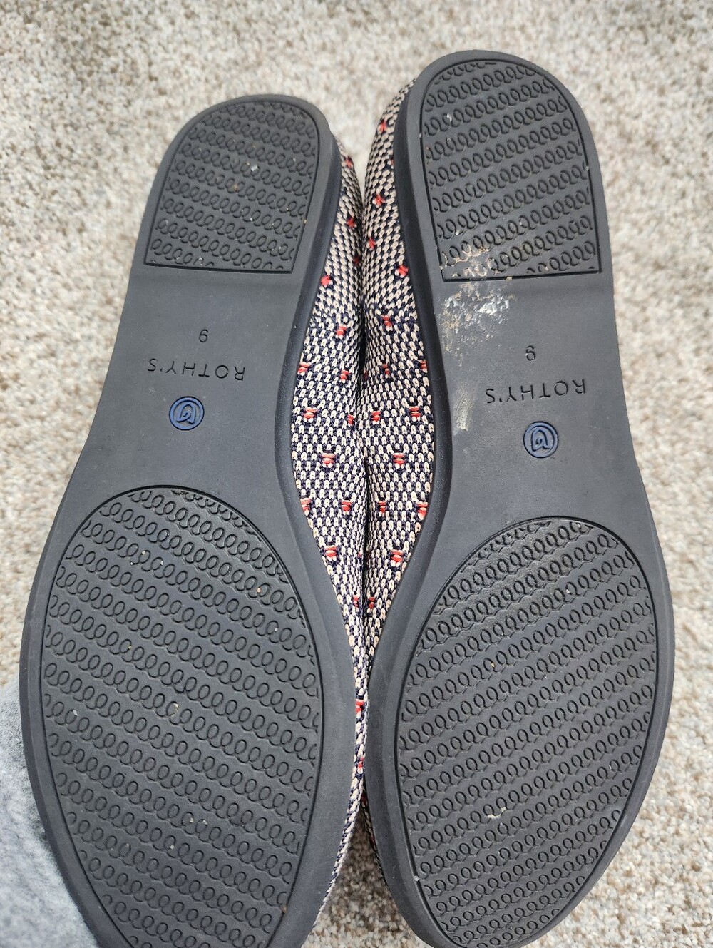 Rothy's Women's Coral/Navy Dot Loafers - Picture 5 of 5
